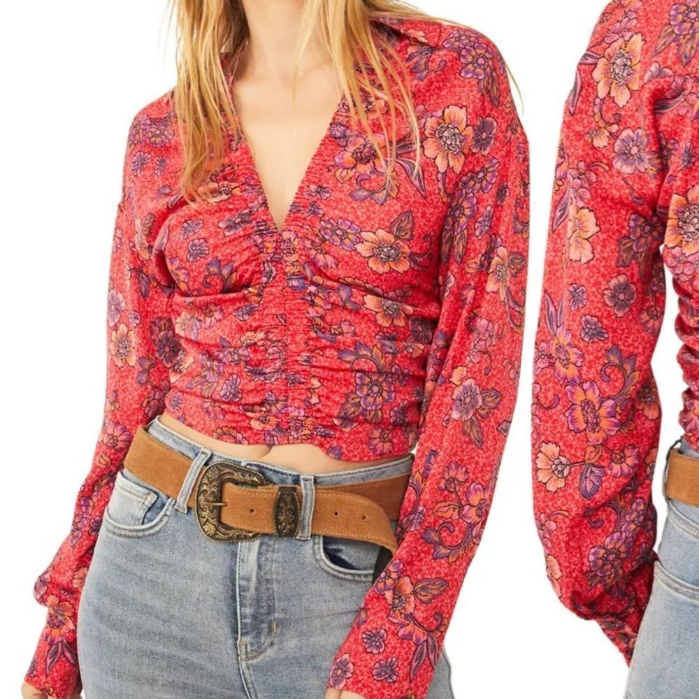 NWT Free People I Got You Print Crop Top size XS